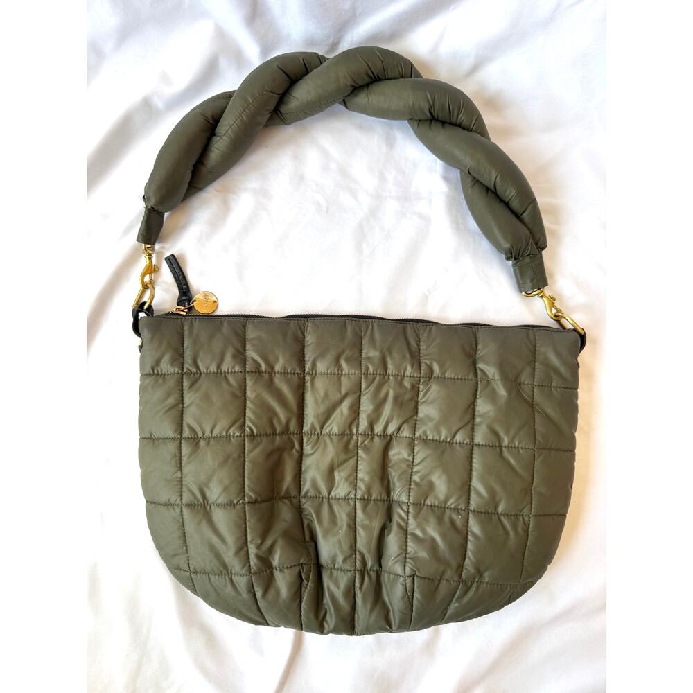 Clare V Quilted Olive Green Puffer Hobo Bag